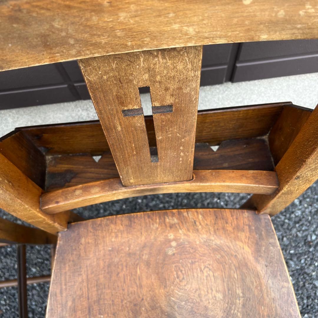 アンティーク　チャーチチェア　ダイニング　教会　椅子　イギリス　ヴィンテージ　②