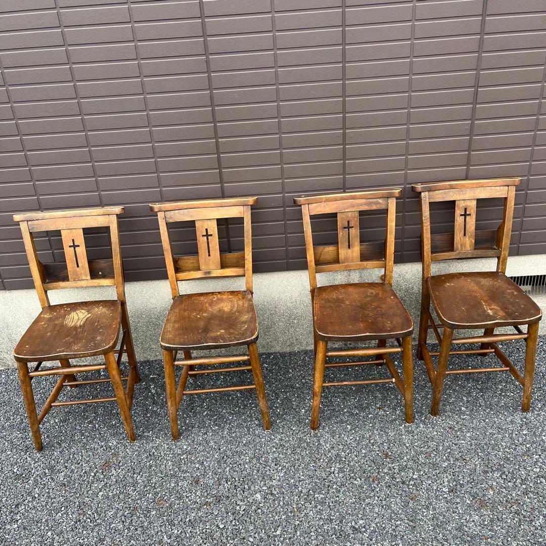 アンティーク　チャーチチェア　ダイニング　教会　椅子　イギリス　ヴィンテージ　②