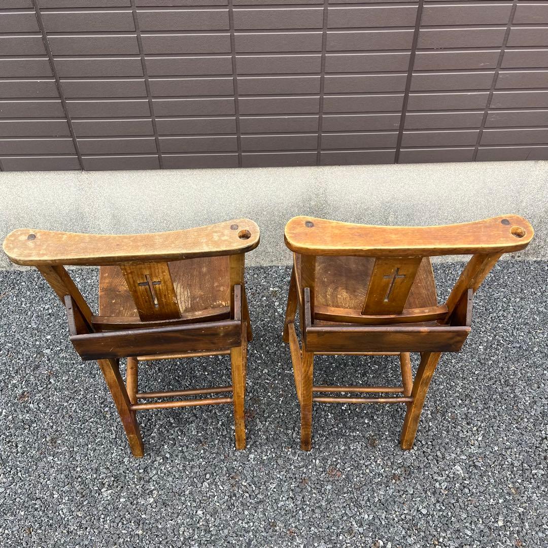 アンティーク　チャーチチェア　ダイニング　教会　椅子　イギリス　ヴィンテージ　②