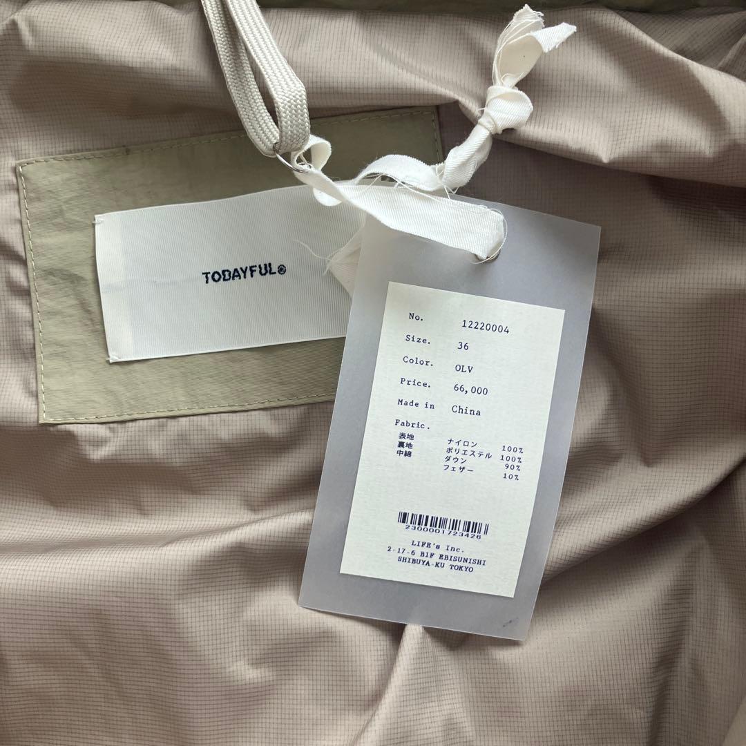 TODAYFUL Monster down coat オリーブ　ベージュ