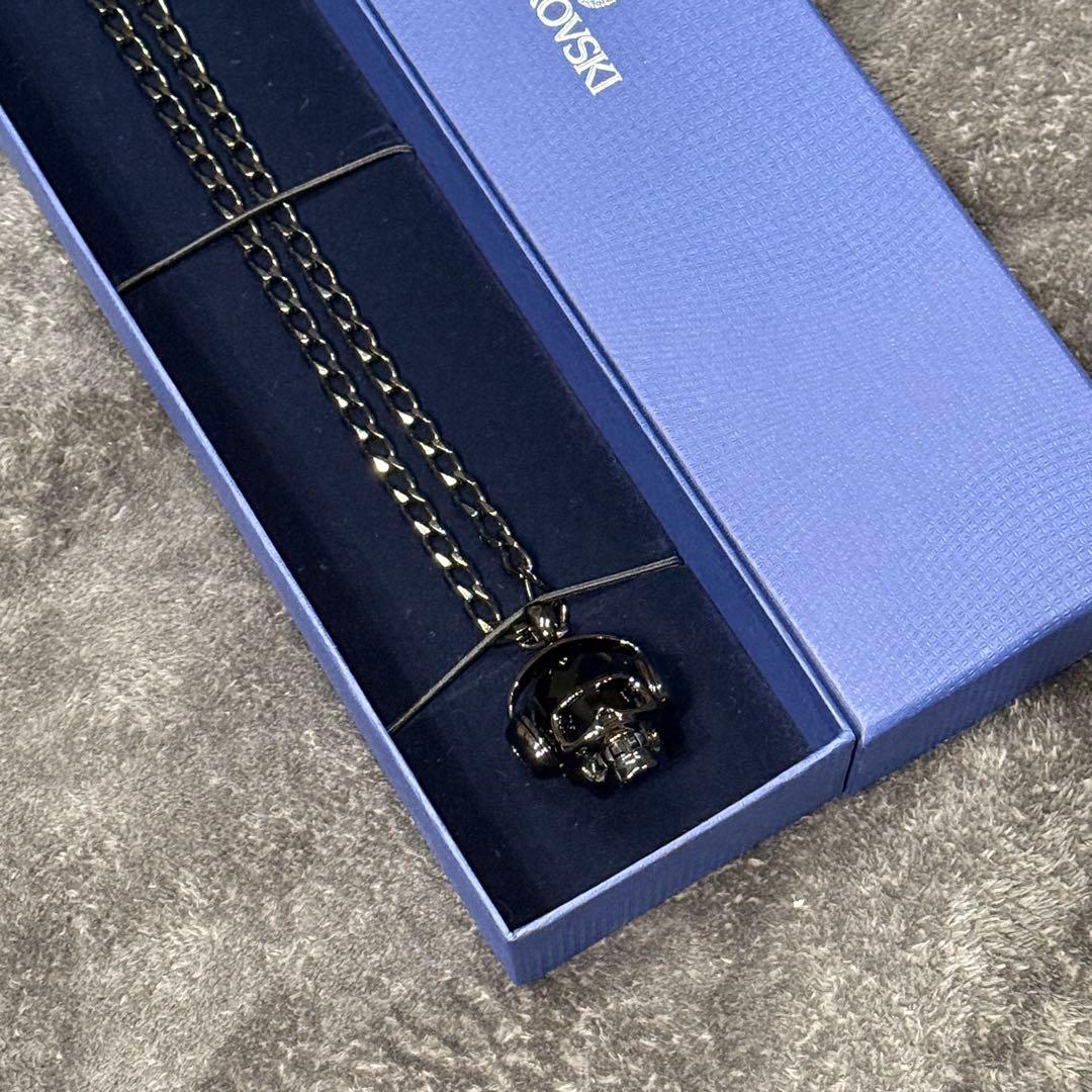 スカル型ブラックネックレス