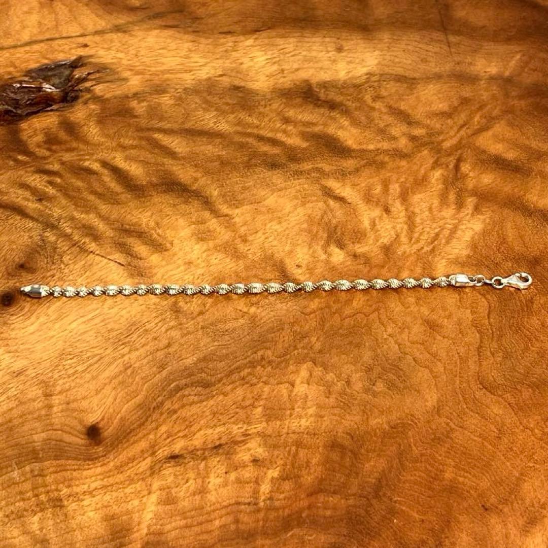 イタリア ヴィンテージ シルバー スパイラル チェーン ブレスレット925