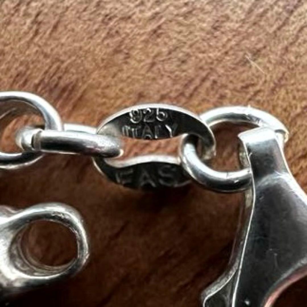 イタリア ヴィンテージ シルバー スパイラル チェーン ブレスレット925