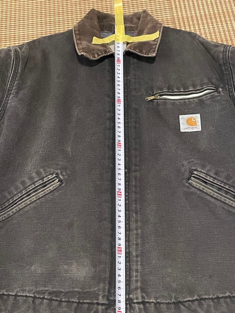 【米国製】Carhartt デトロイトジャケット 42 ブラック(フェード)