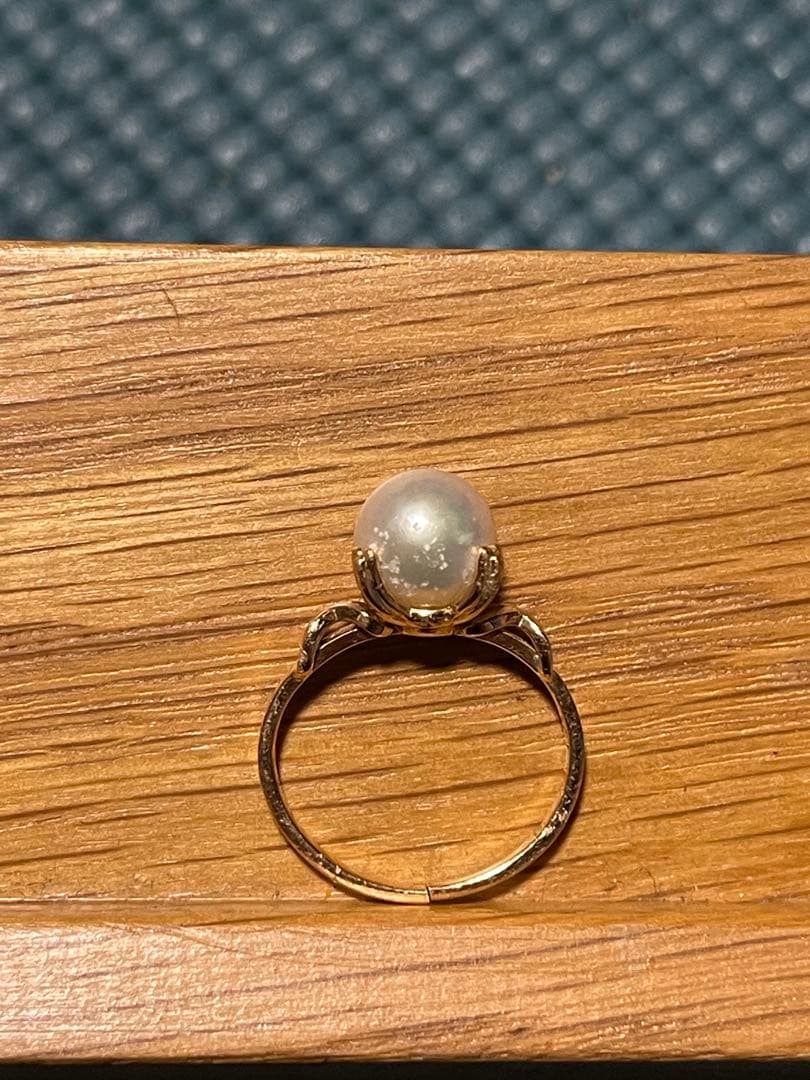 専用/訳あり・破損k18・本真珠リング