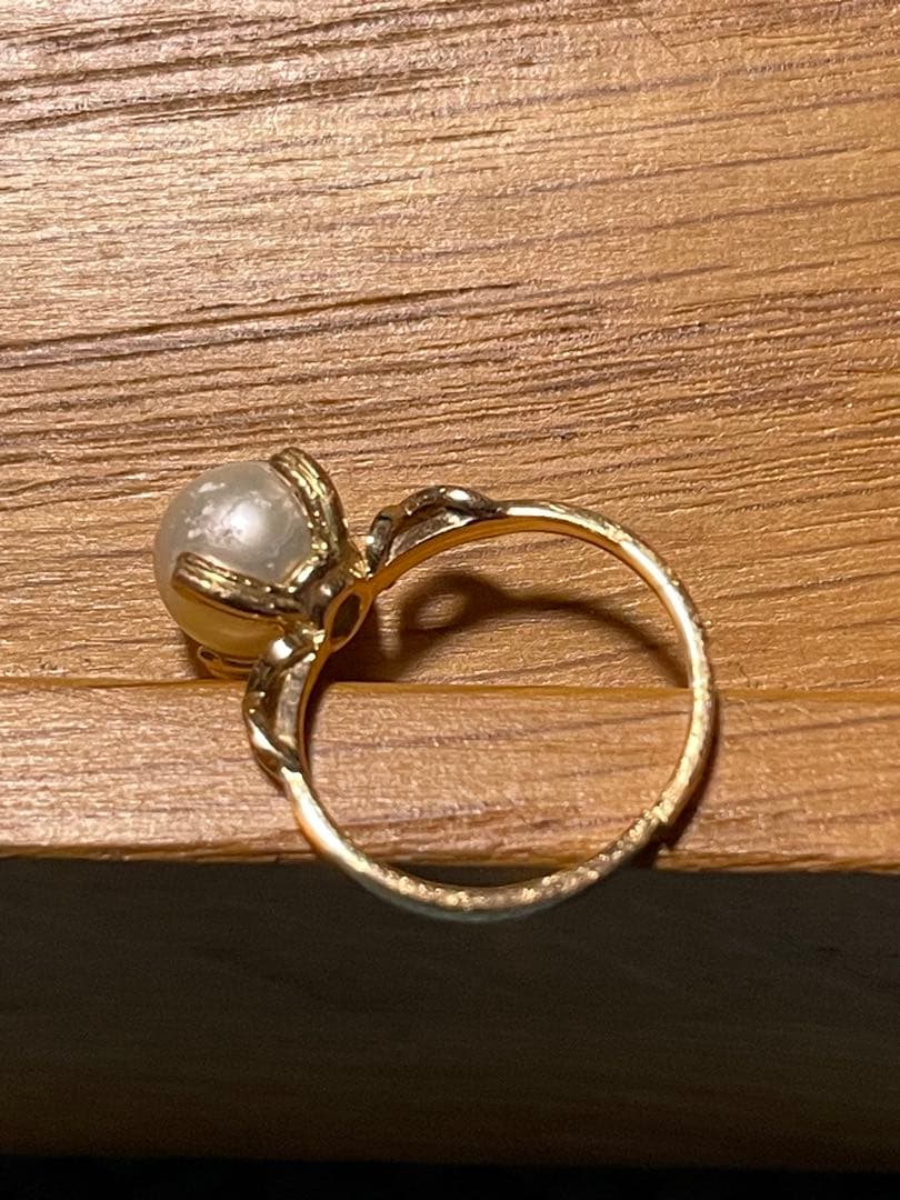 専用/訳あり・破損k18・本真珠リング