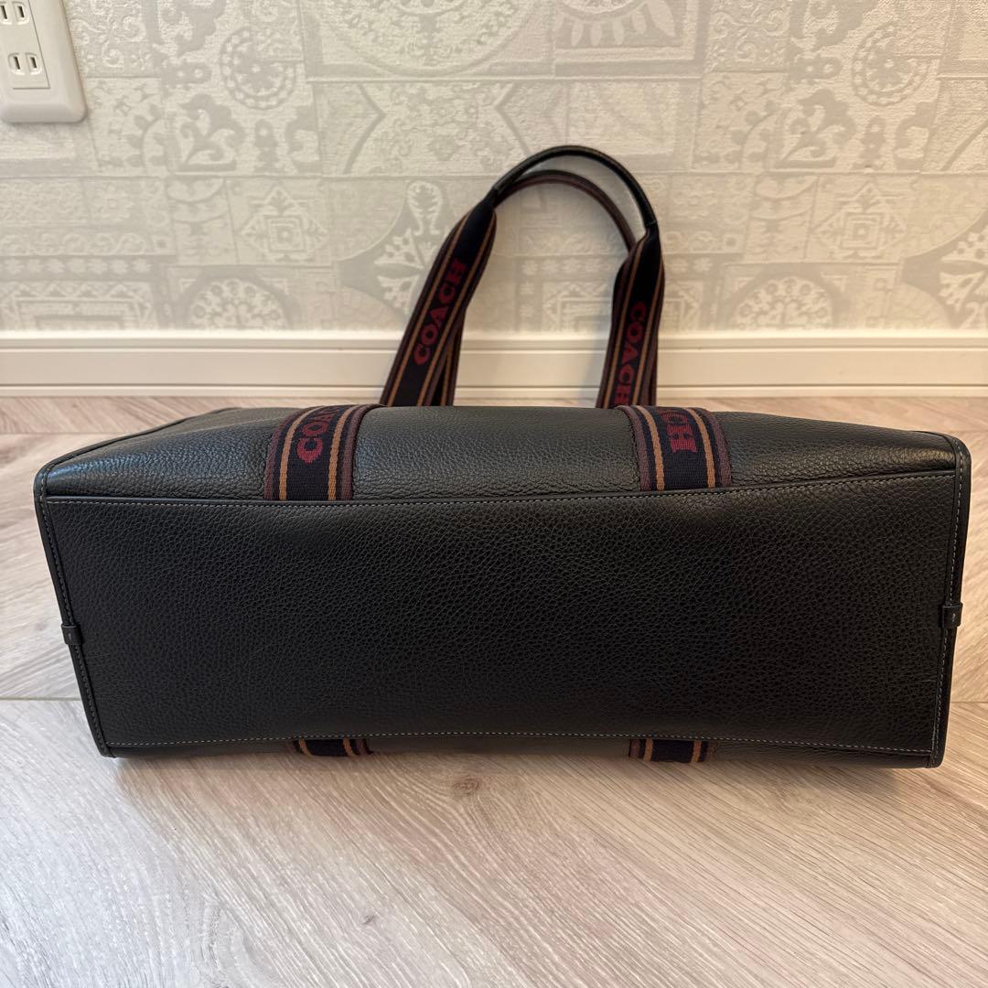 く*ち様 COACH コーチ ブラックレザー トートバッグ