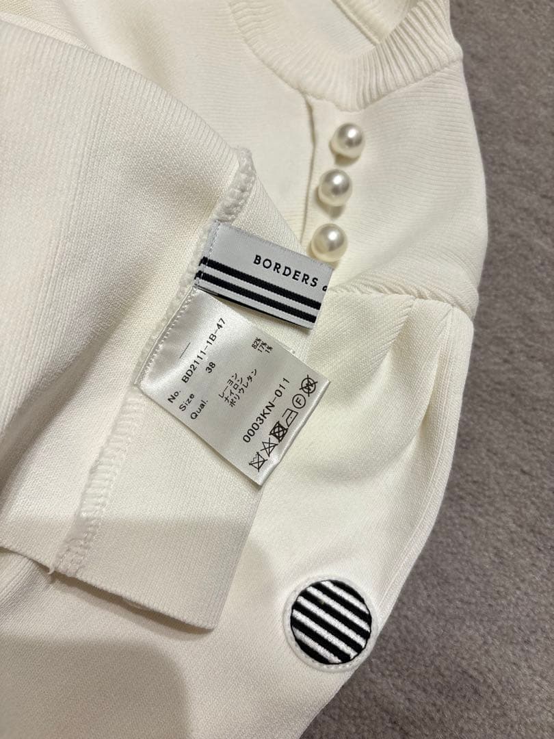 ジャスミン ボーダーズアットバルコニー パールニット レー ヨン ホワイ