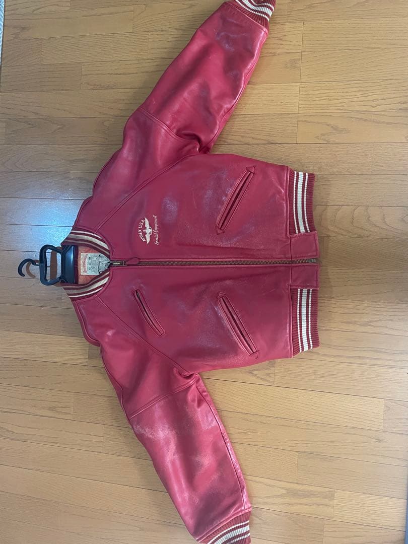 AVIREX レザー ジャケット 赤