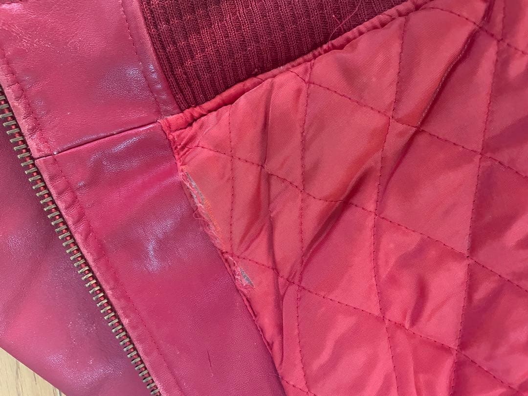 AVIREX レザー ジャケット 赤