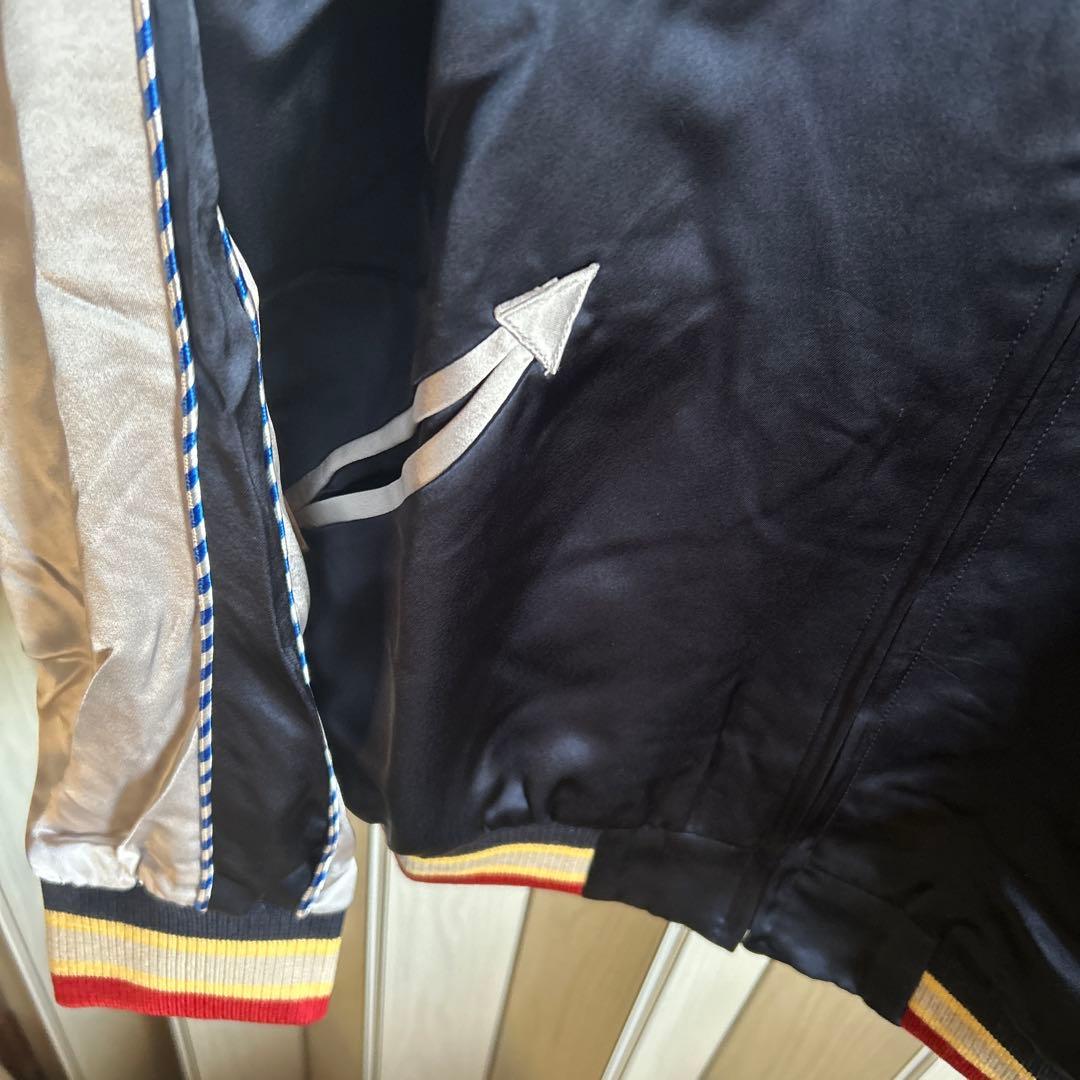 KaraKu 横須賀「ドクロ、蛇と波」浮世絵刺繡　スカジャン