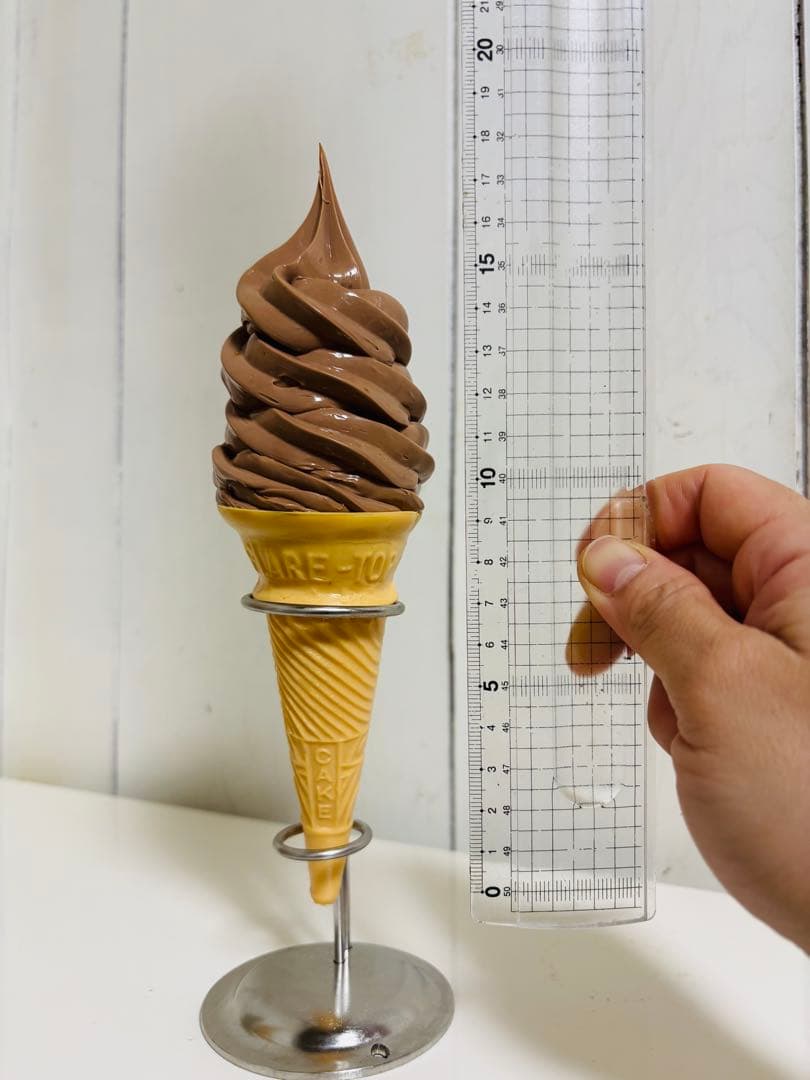 ソフトクリーム食品サンプル　バニラ、チョコレート、ミックス　スタンド付き