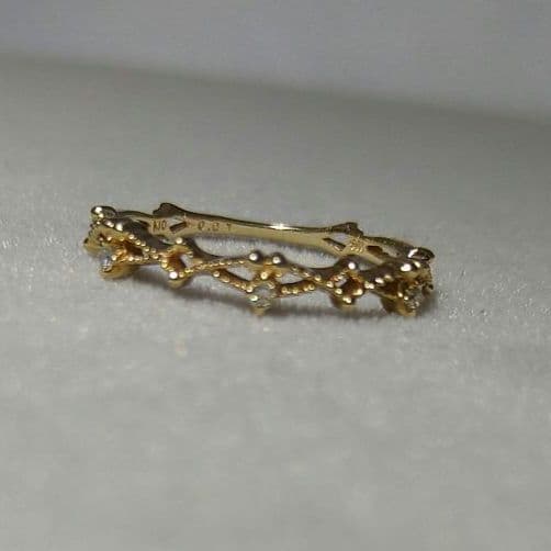 【美品】NOJESS K10 レース ダイヤモンド ピンキーリング 3号