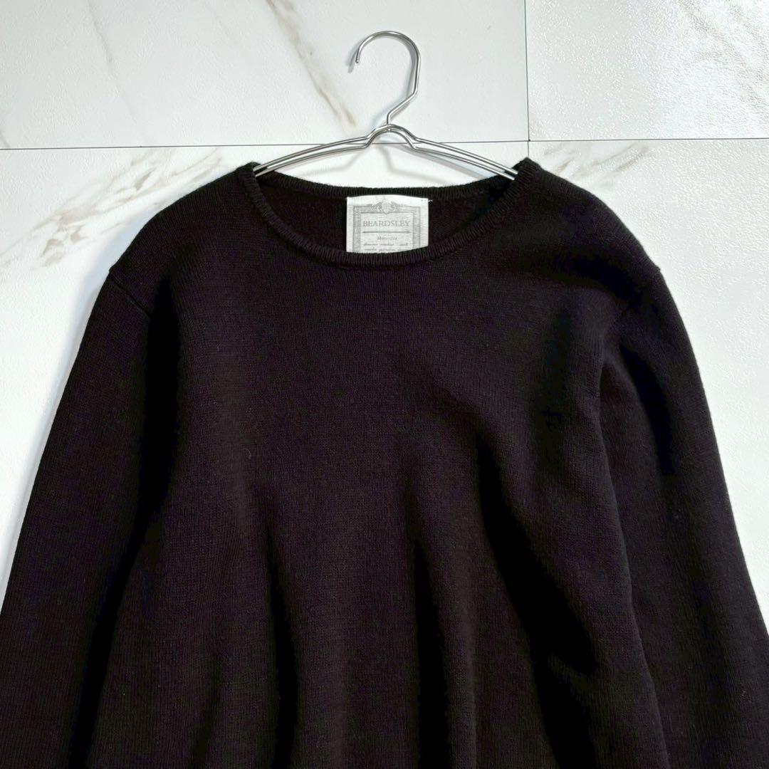 専用【美品】ビアズリー 後ろに鮮やかな刺繍を施した裾モール刺繍ニット 黒 F