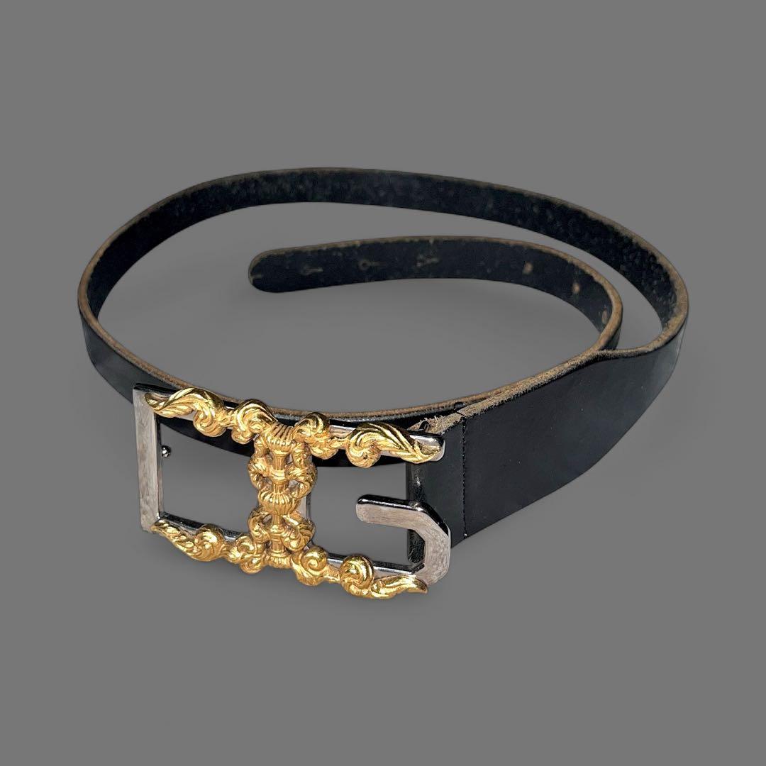 DOLCE＆GABBANA Baroque DG leather belt