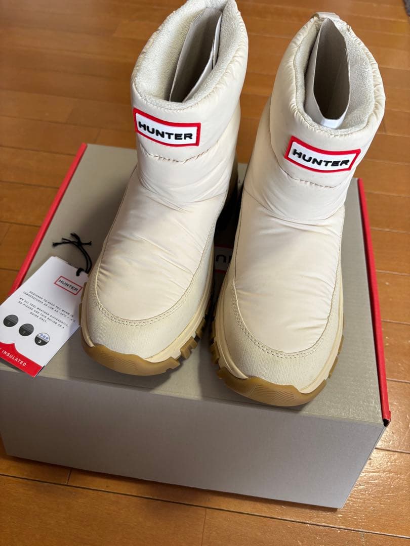 HUNTER ショートブーツ アイボリー 24センチ