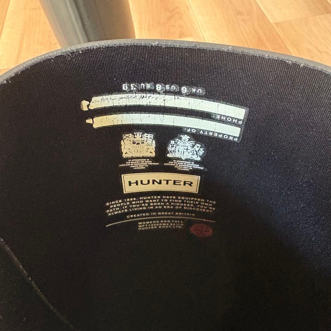 HUNTER ブラック ロングブーツ UK6 EU39