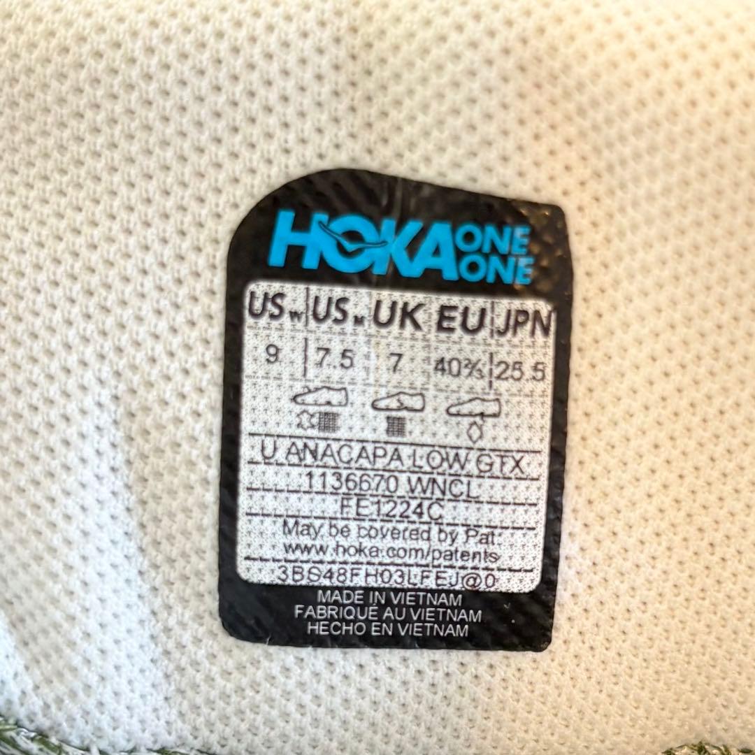 極美品　ホカ　オネオネ　アナカパ ロウ ゴアテックス 25.5センチ　白　465