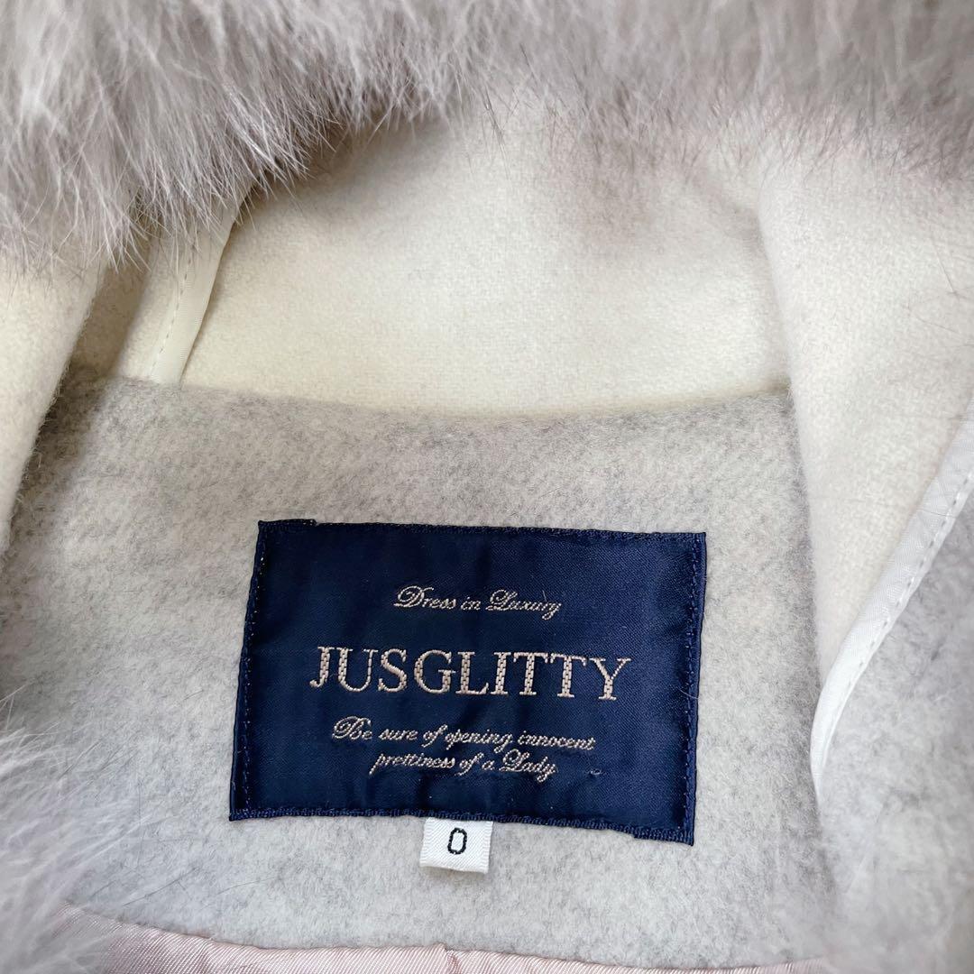 極美品✨️ジャスグリッティー 金具 牛革 ダッフルコート フォックスファー