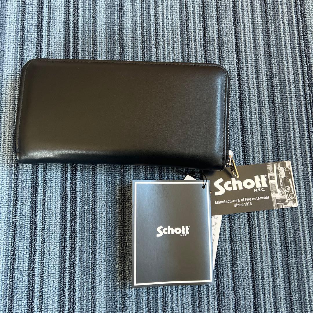 Schott レザー ライダース ジップ ロングウォレット