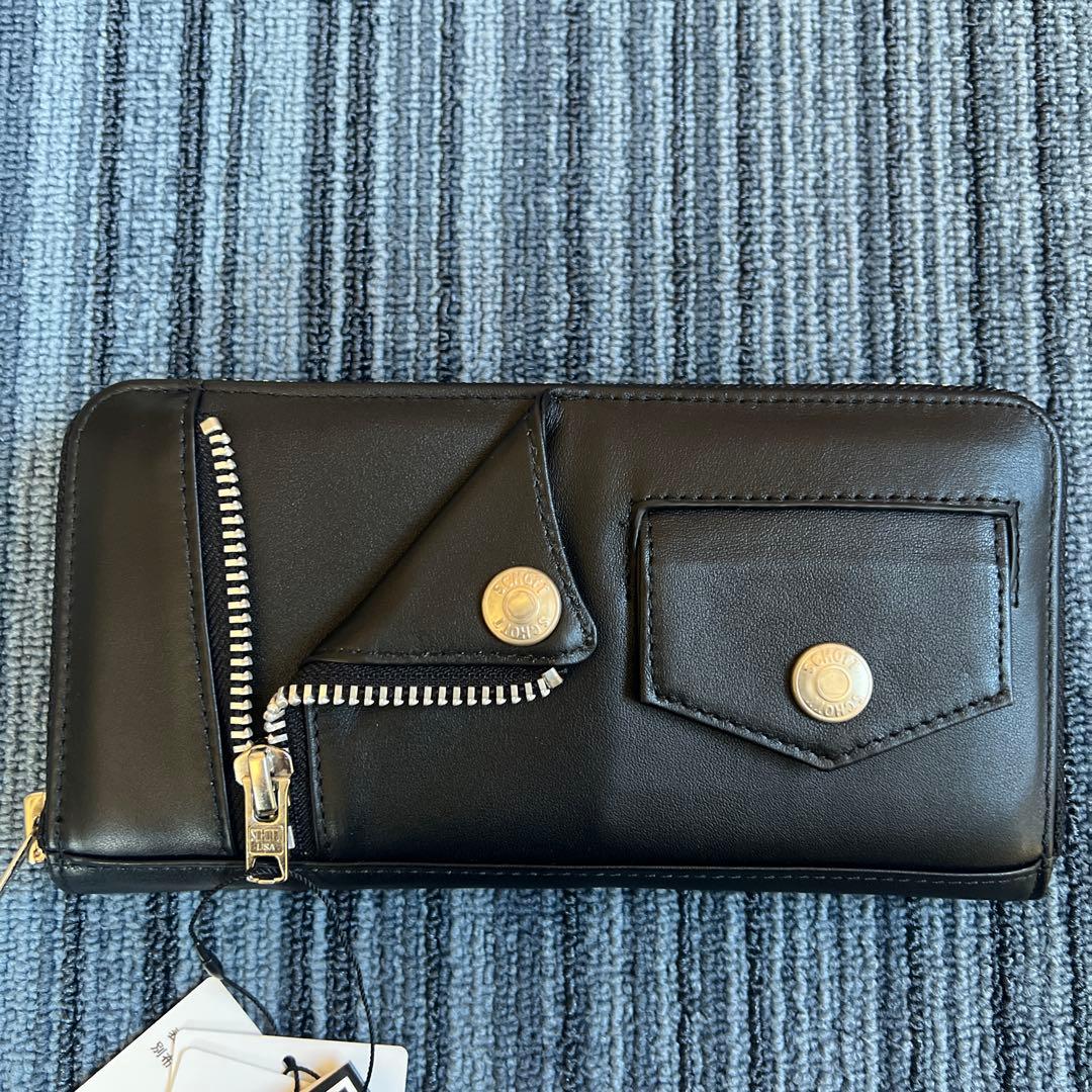 Schott レザー ライダース ジップ ロングウォレット