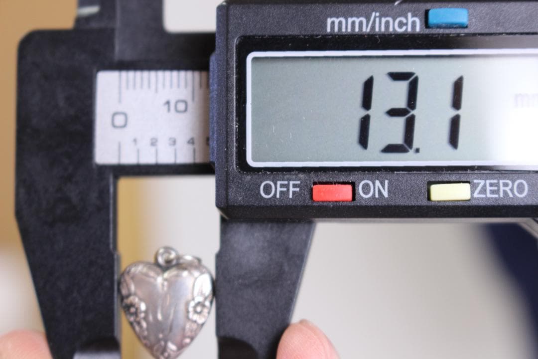 40s　スウィートハートジュエリー　WW2　シルバー　両面　勿忘草　フラワー