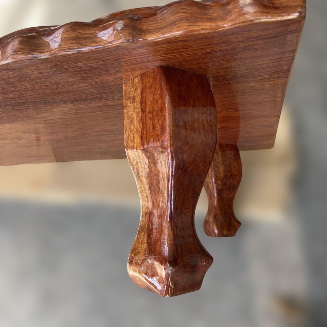 天然木 高級座卓 和 無垢 ローテーブル 一枚板調 平卓 レトロ　アンティーク