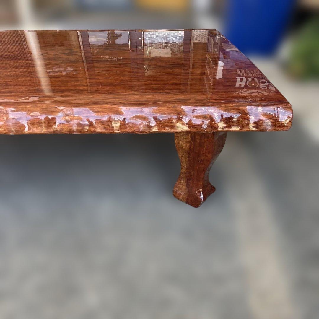 天然木 高級座卓 和 無垢 ローテーブル 一枚板調 平卓 レトロ　アンティーク