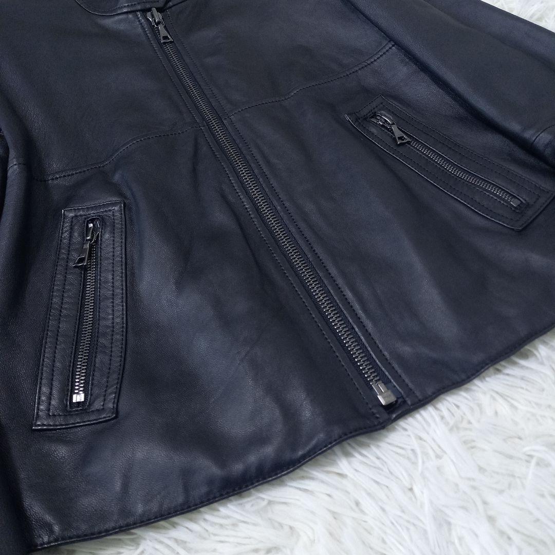 ●美品●　セオリー　ラムレザー　シングル　ライダース　ジャケット　黒　S　羊革