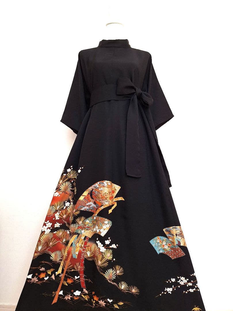 着物リメイクワンピース3667