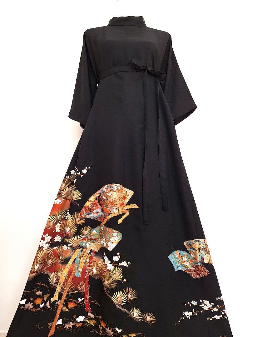 着物リメイクワンピース3667