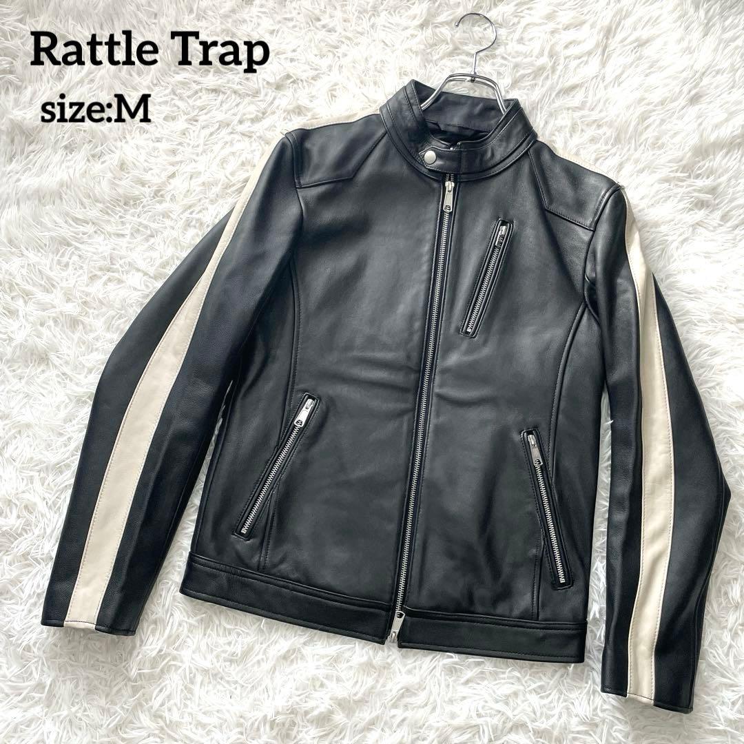 美品✨Rattle Trap シングルライダースジャケット 羊革 サイドラインM