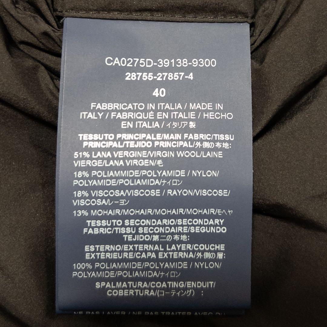 HERNO ノーカラーダウンコートモヘヤ シャギー 異素材 黒 40