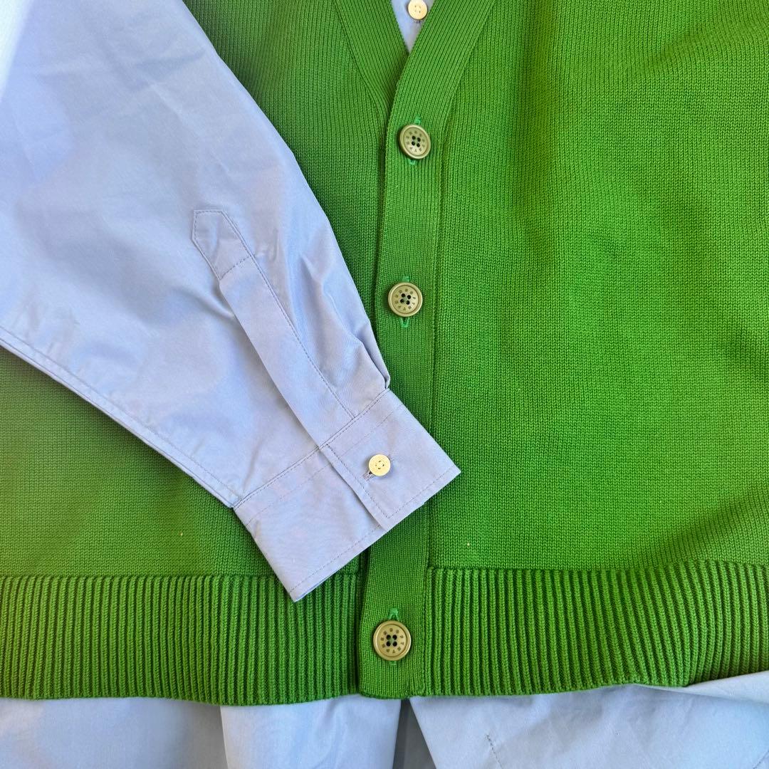 ソフトハイフンKNITCARDIGAN DETAIL LAYERED SHIRT