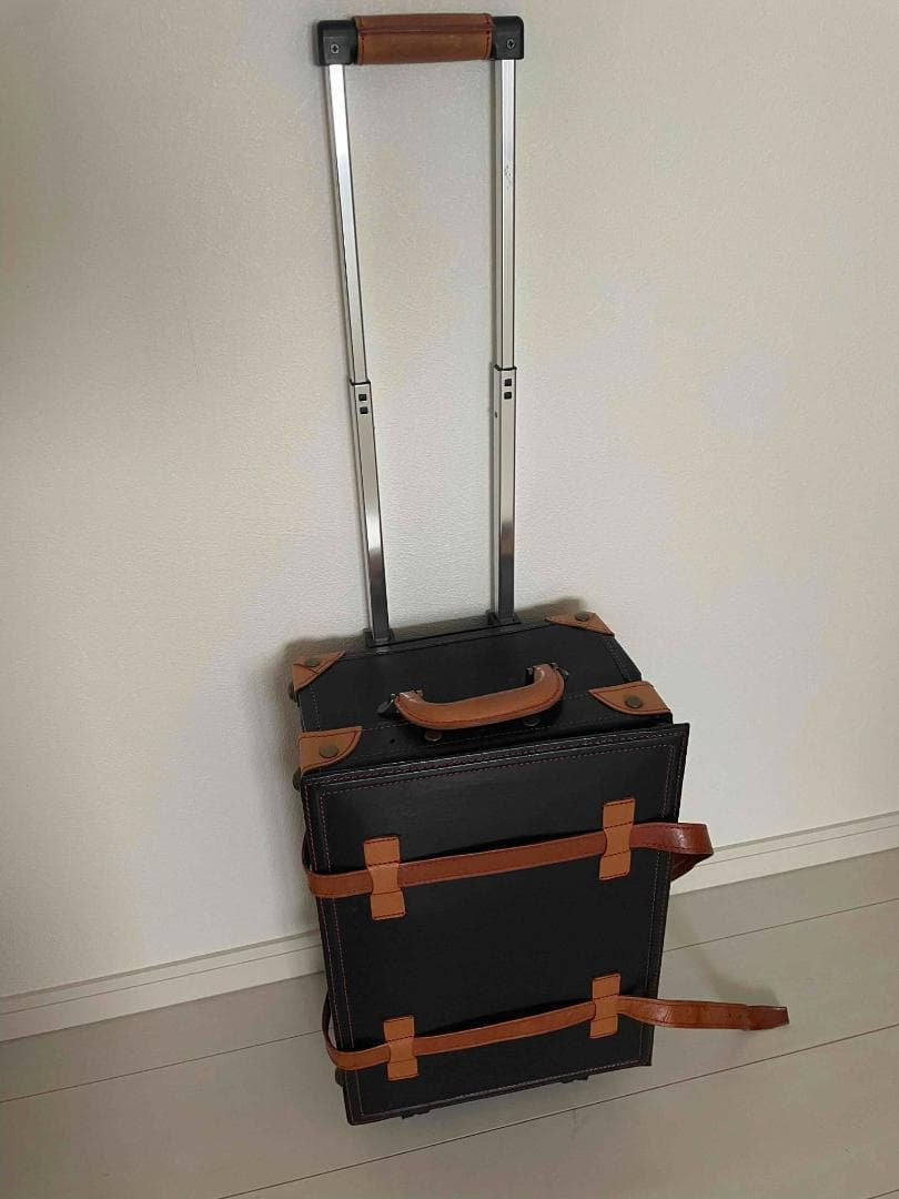 ユーラシアトランク　本革黒キャメル　機内持ち込み　キャリーカート　旅行鞄　シフレ