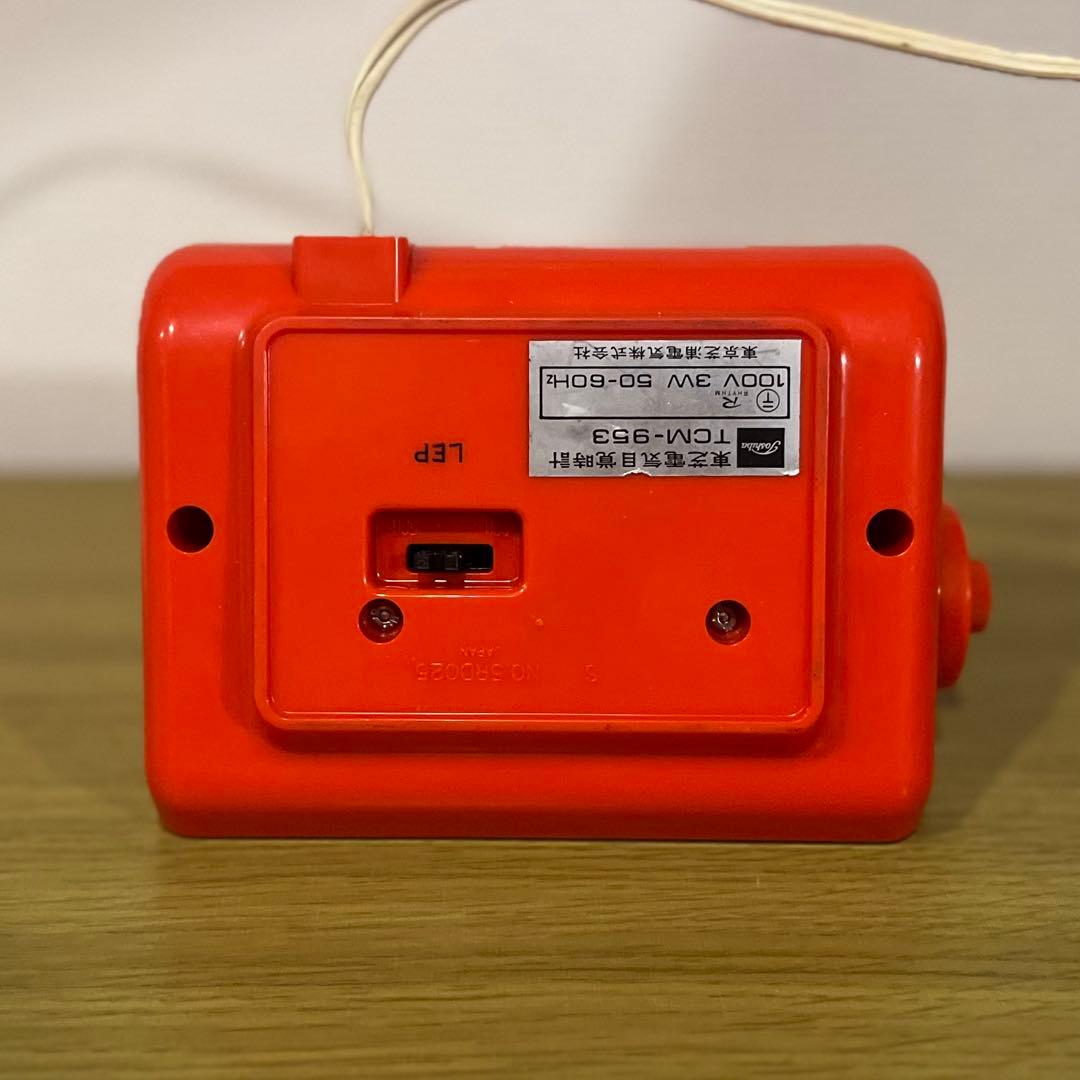 【メンテ済み・動作正常】東芝パタパタ時計 おはようTCM-953 赤