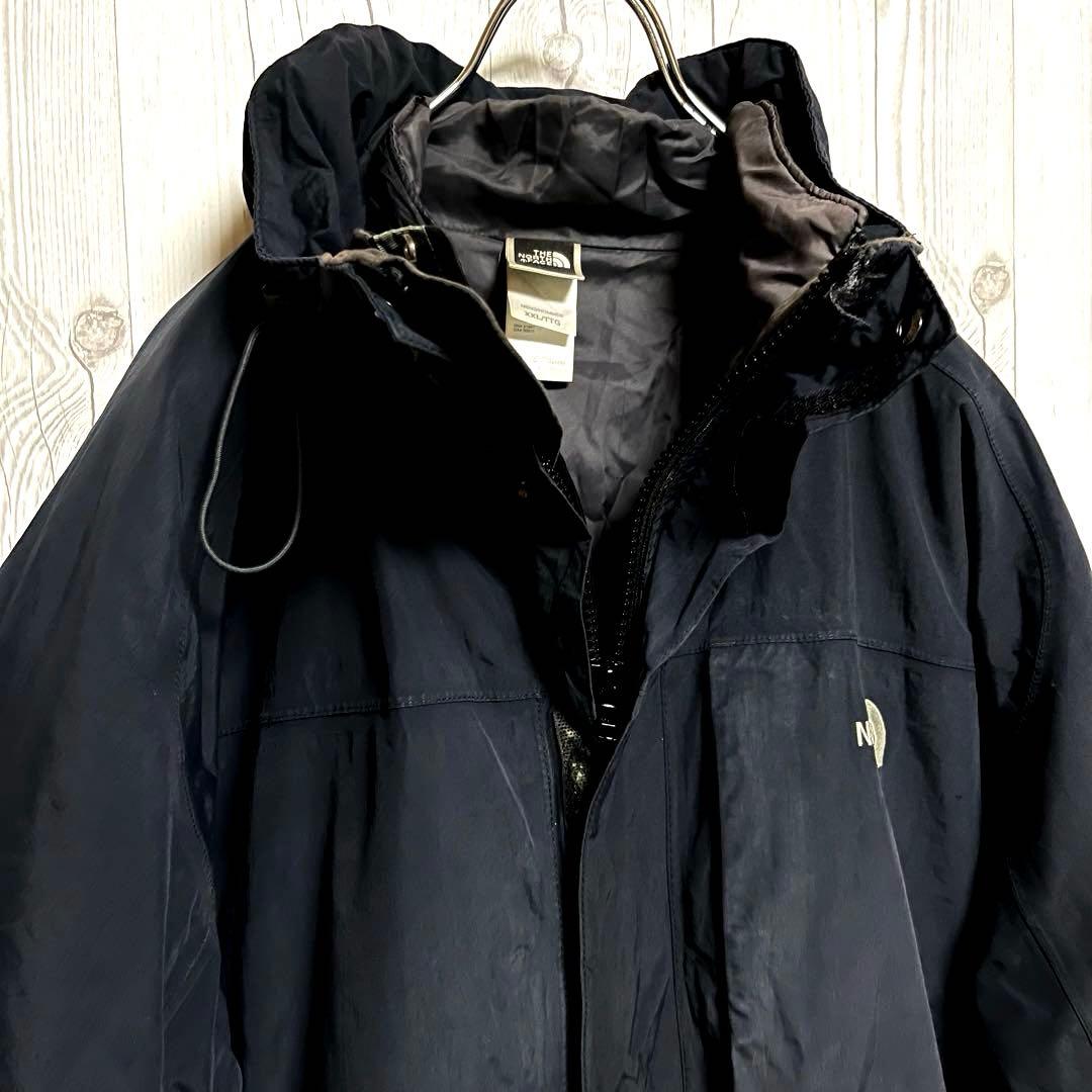 ノースフェイス★３WAY　マウンテンパーカー　ライナー付　XXL　黒　ロゴ刺繍