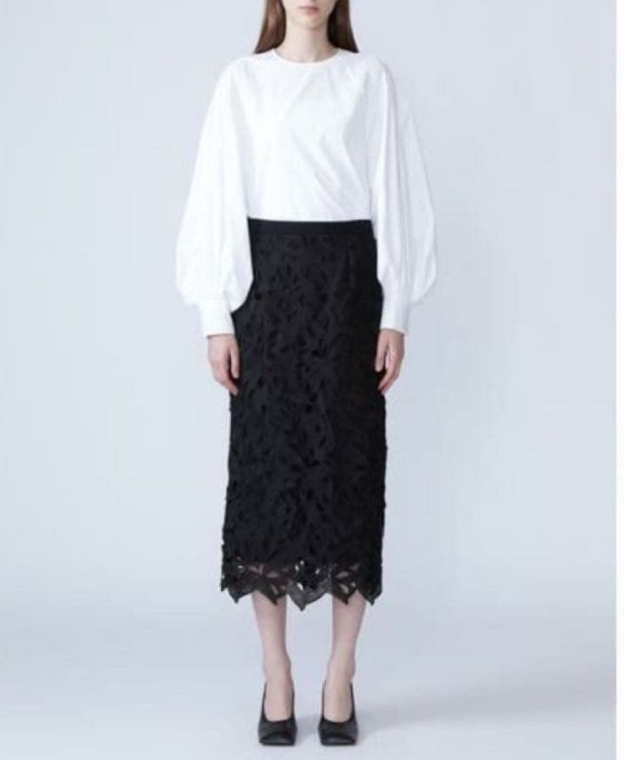 ADORE モダンリーフレーススカート 黒 アドーア　36