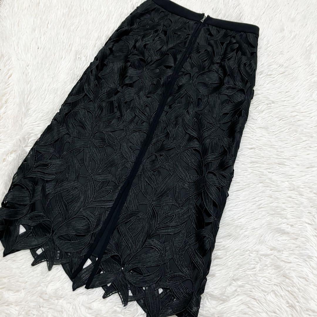 ADORE モダンリーフレーススカート 黒 アドーア　36