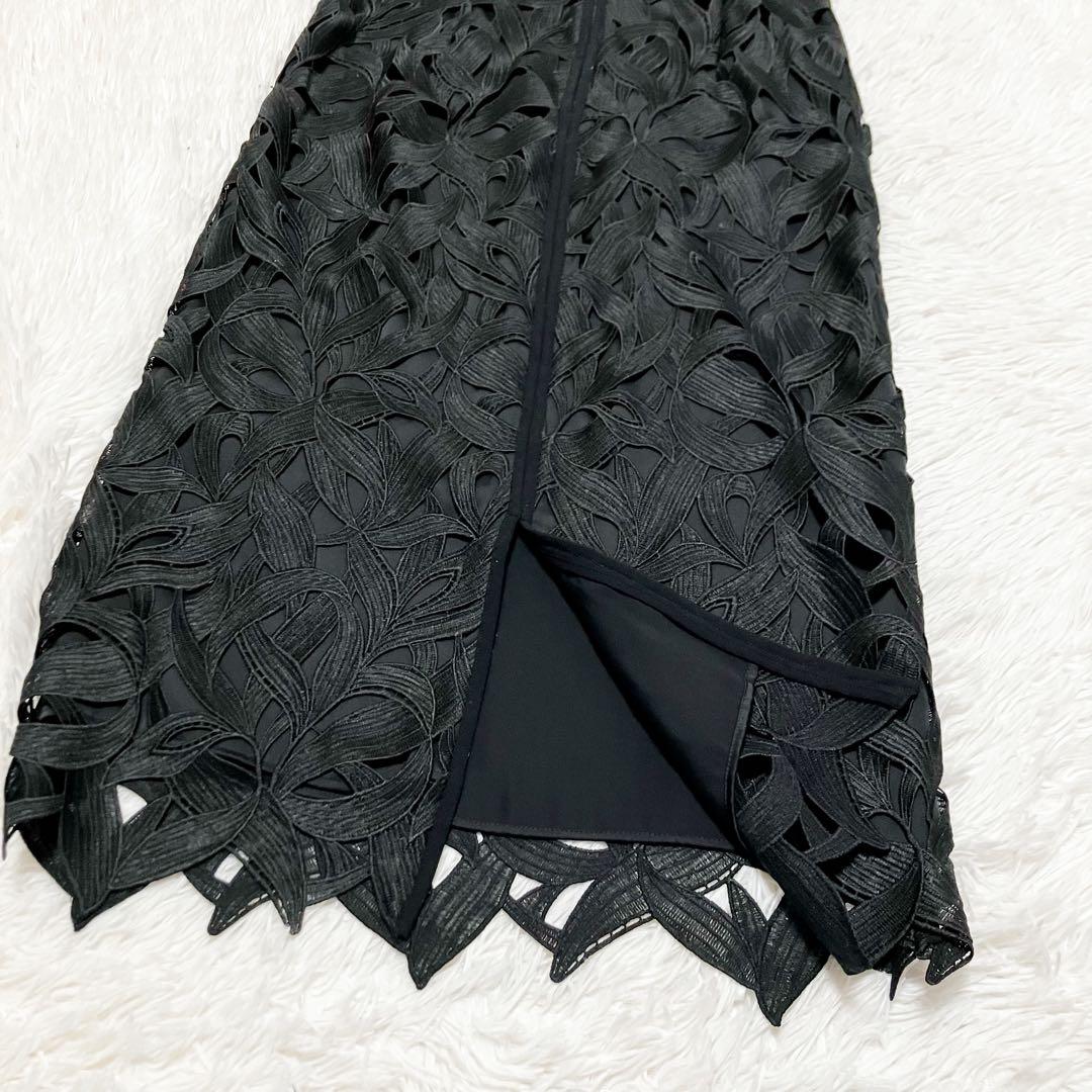 ADORE モダンリーフレーススカート 黒 アドーア　36