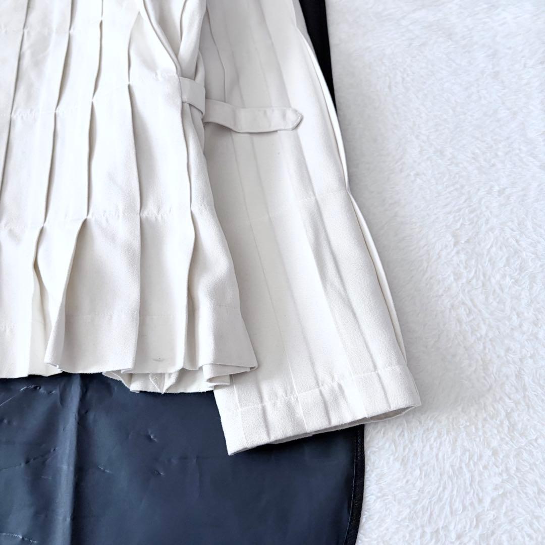 6163 【希少】 イッセイミヤケ プリーツ シャツジャケット クリーム 1