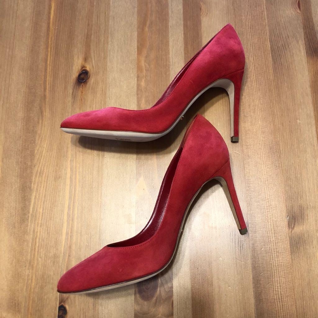 Sergio Rossi セルジオロッシ 36 赤のスエードパンプス