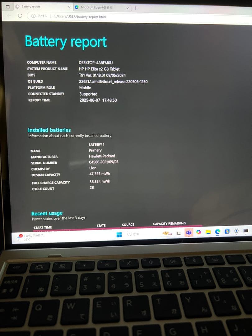 HP Elite x2 G8 Tablet i5-1145G7メモリ16GB