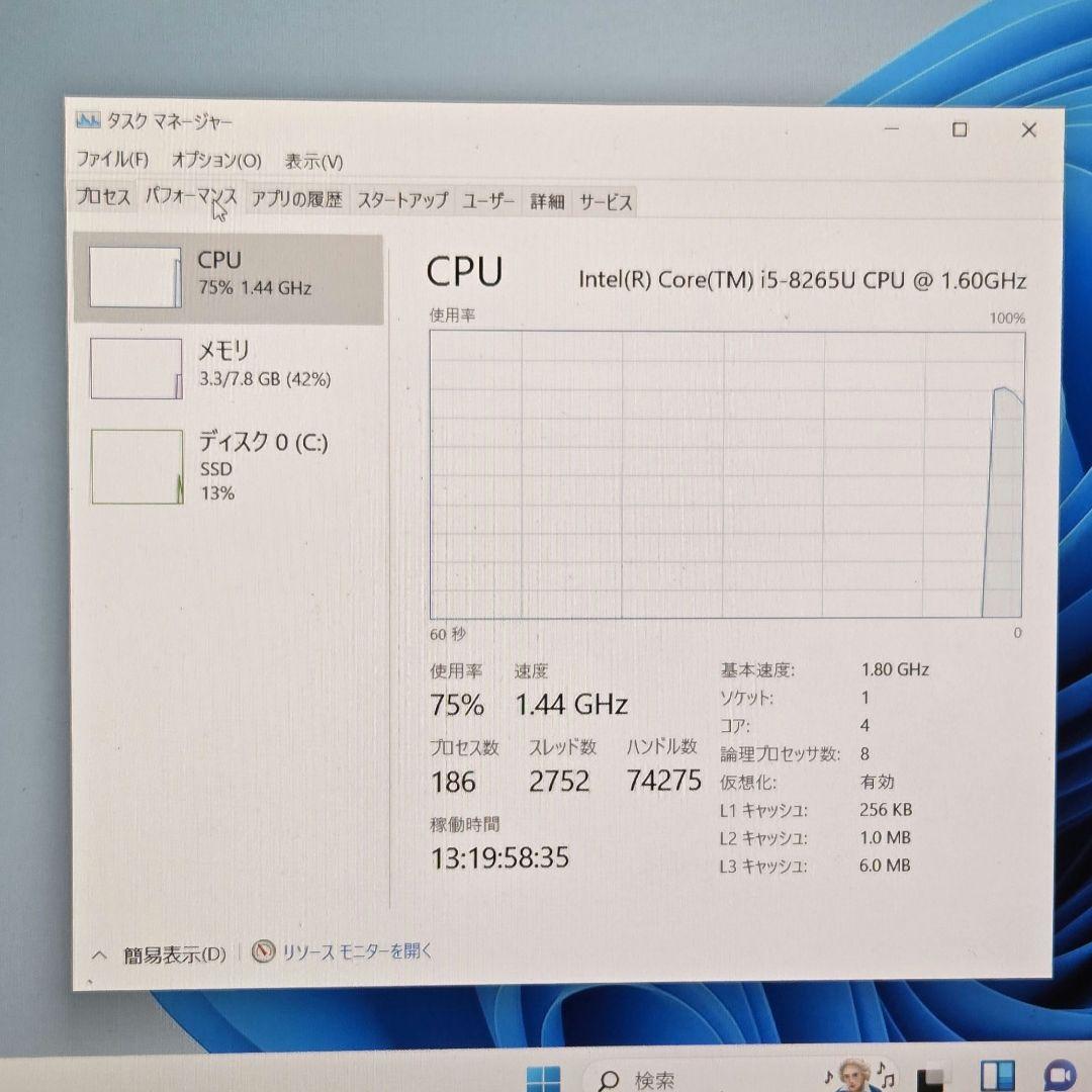 Windowsノート本体 SONY VAIO SX12 i5 8265U Win11