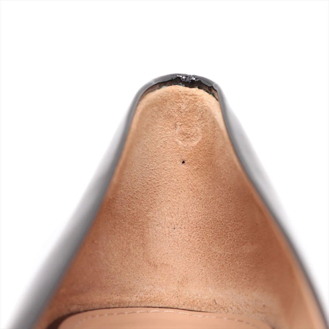 フェラガモいヴァラパテントレバーオープントゥパンプス22.5レディースブラック