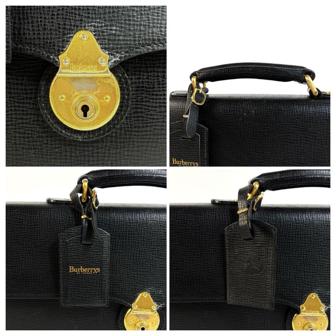 【美品】BURBERRY ビジネスバッグ ヴィンテージ ブラック ゴールド金具