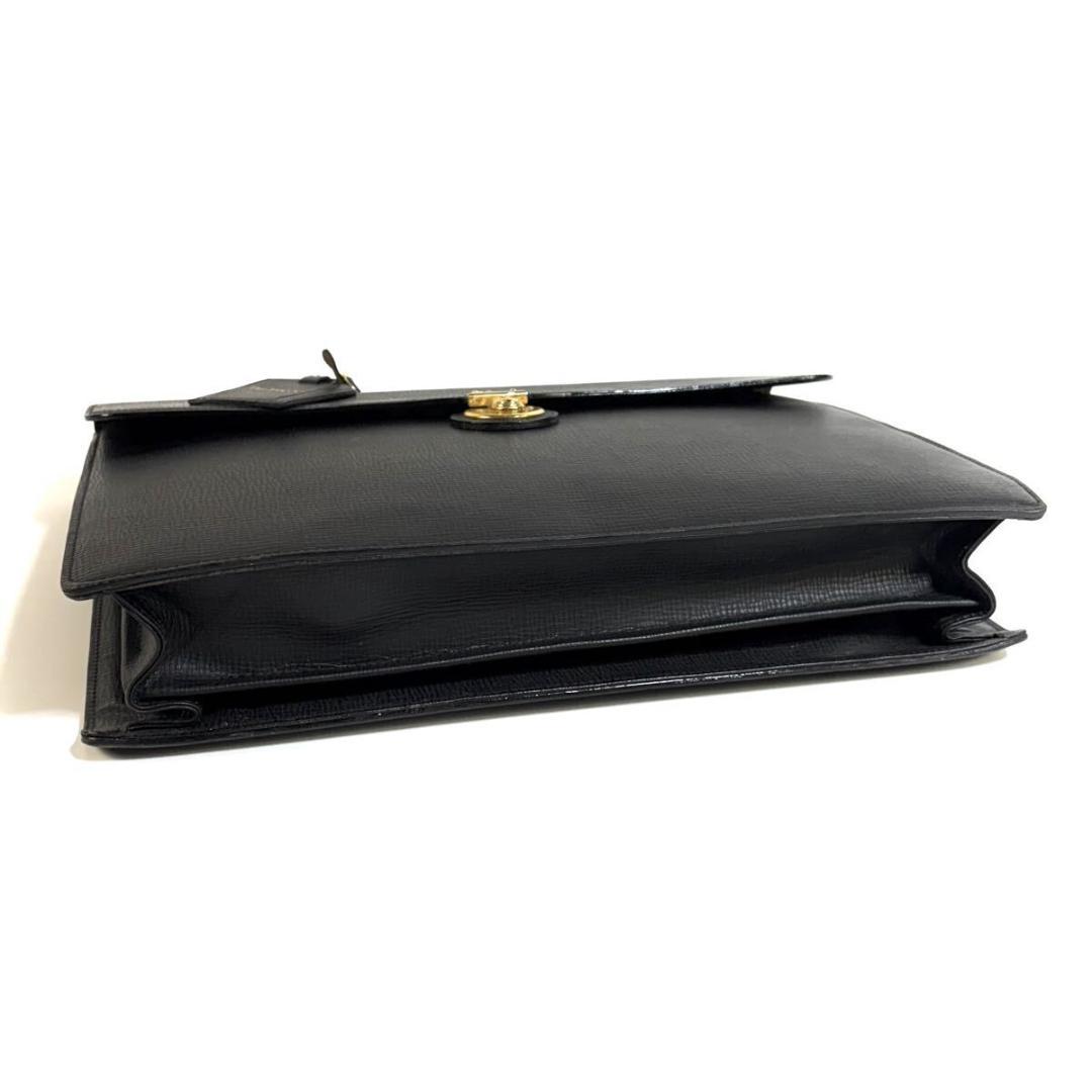 【美品】BURBERRY ビジネスバッグ ヴィンテージ ブラック ゴールド金具