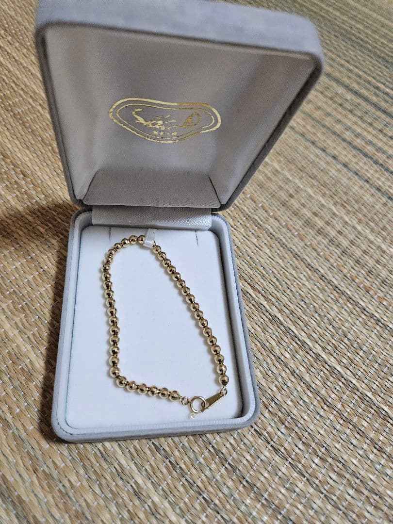 K18 金ミラーカットボールブレスレット 18cm
