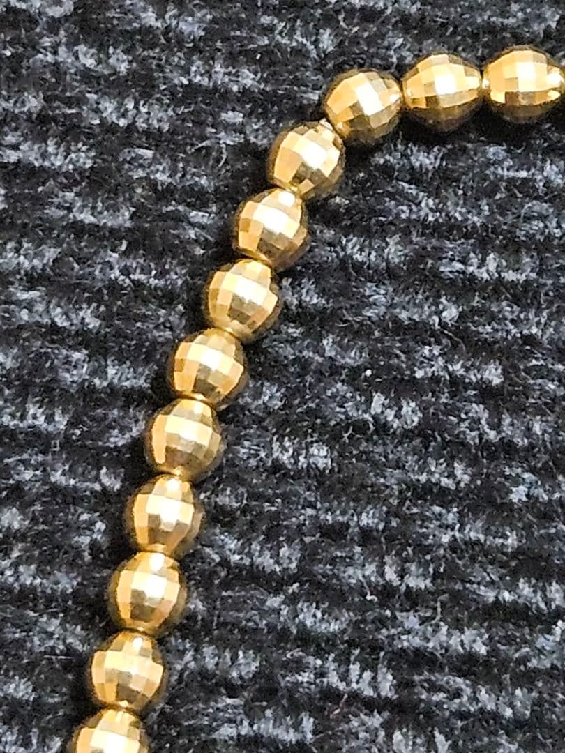 K18 金ミラーカットボールブレスレット 18cm