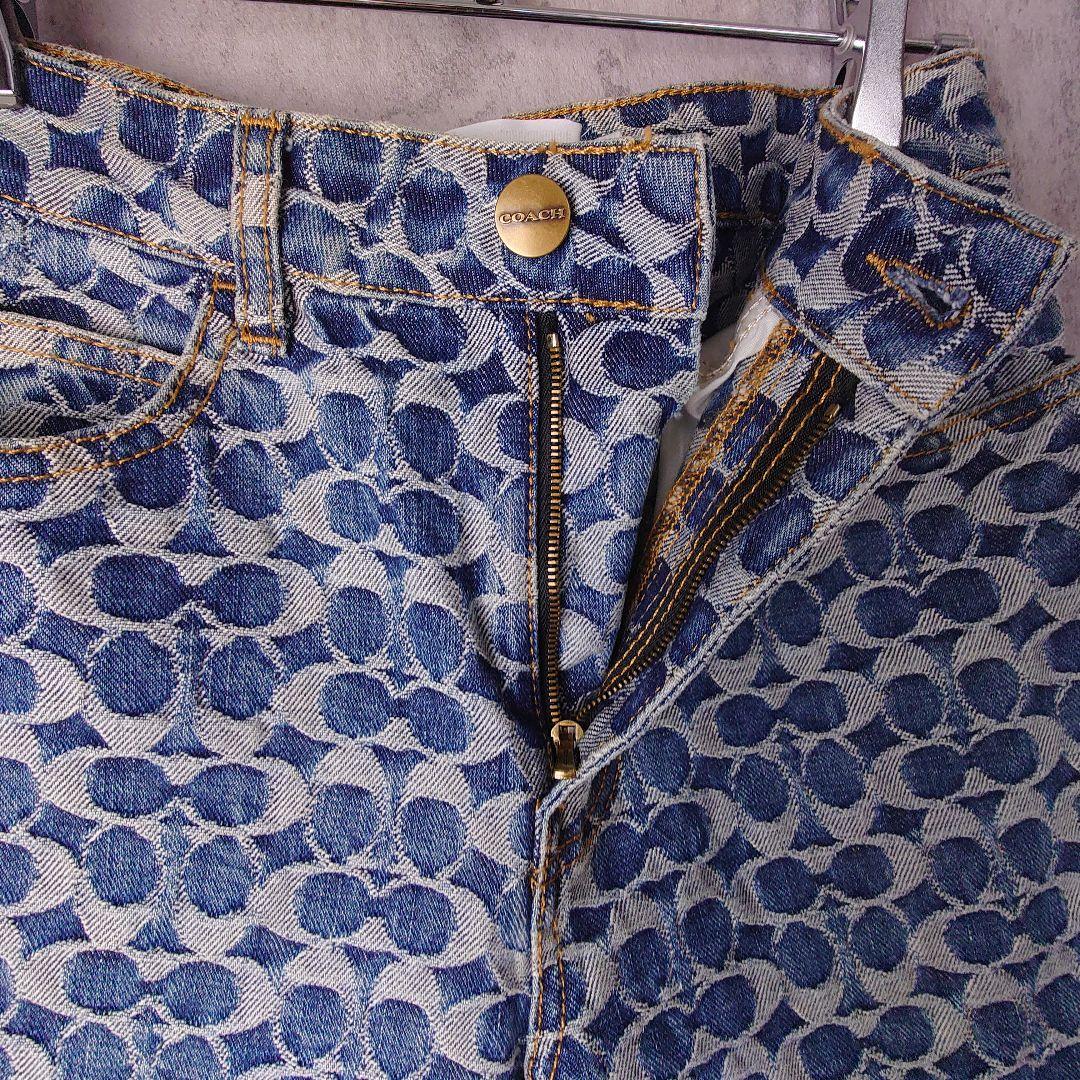 人気デザイン COACH コーチ 総柄 デニム シグネチャー　XSサイズ